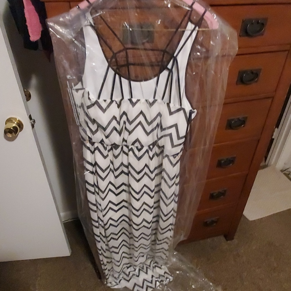 White and black dress